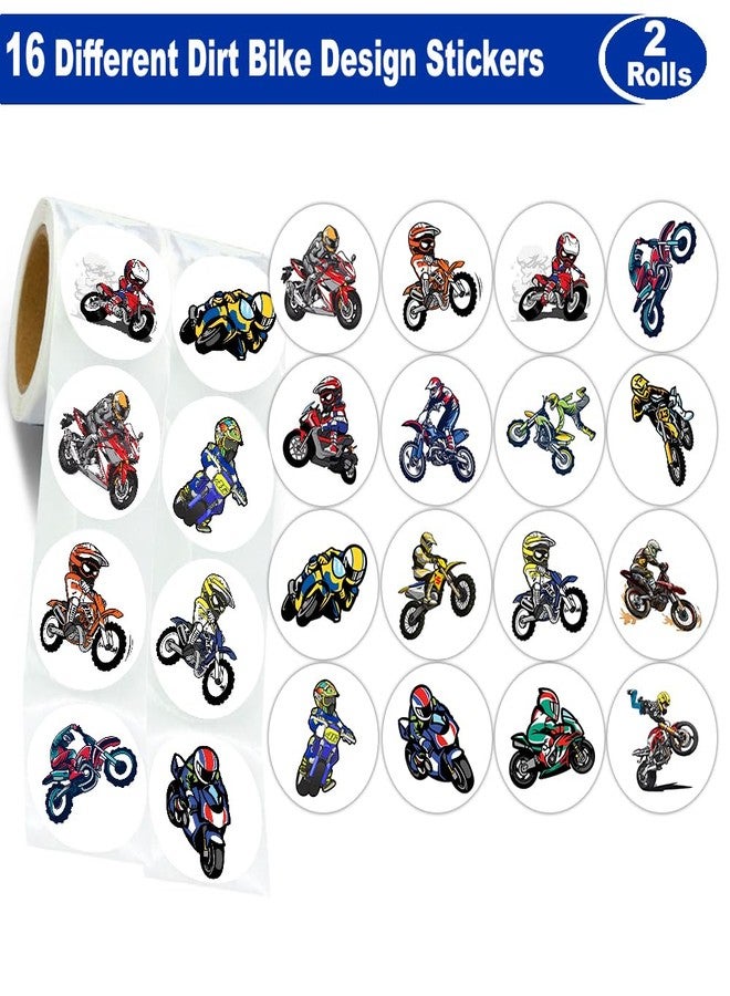 Hohamn 600 Pcs Dirt Bike Stickers for Kids 1.5 Inch Round Motorcycle Stickers Roll for Kids Boys Dirt Bike Party Favors Birthday Decoration Supplies Reward Stickers - Image 2